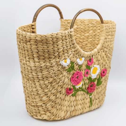 Poppy Bunch Handcrafted Embroidered Large Tote