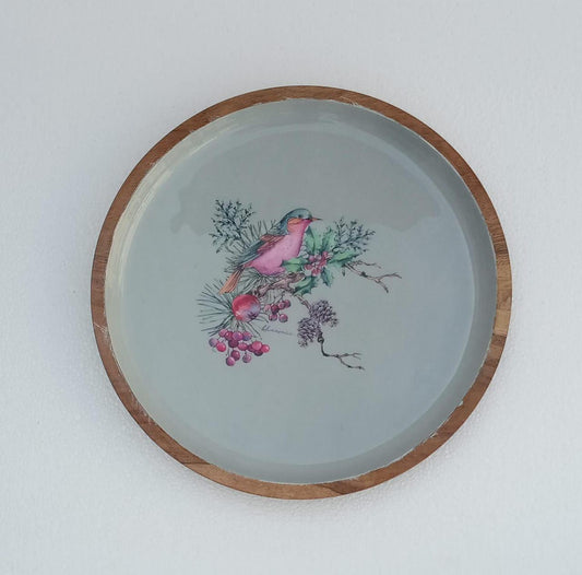 Whimsical Acacia Round Wood Platter