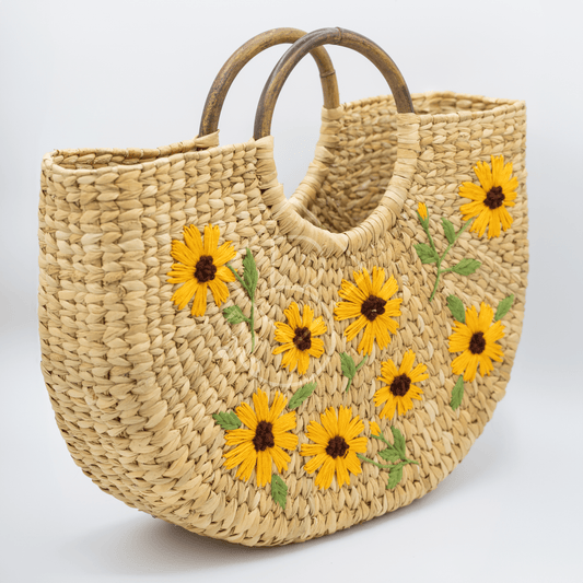 Sunflower Handcrafted Large Embroidered Tote