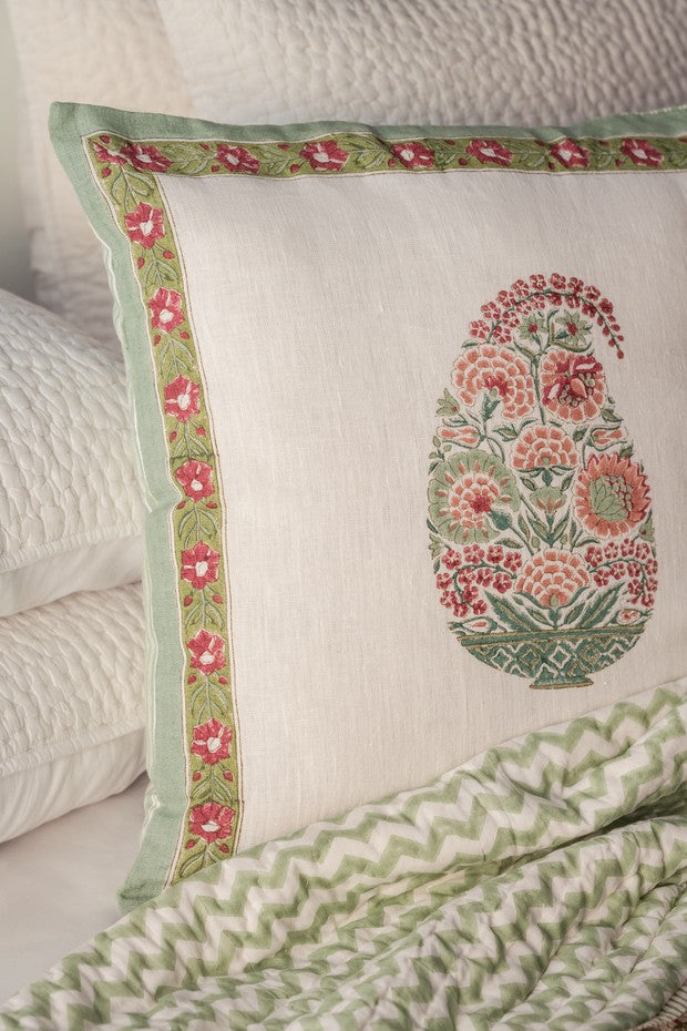 Farah Paisley Linen Cushion