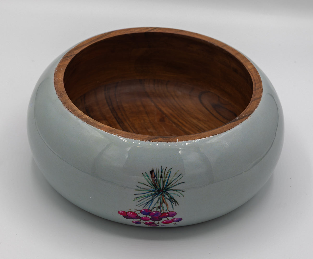 Winter Pine Wood-Finish Decorative Bowl